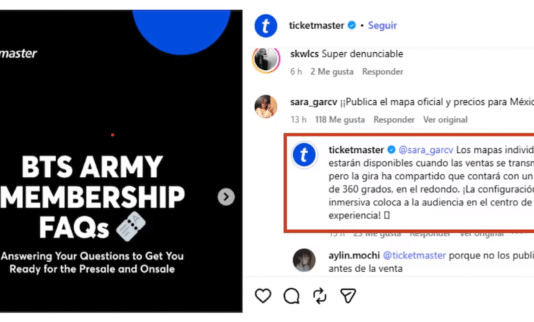 Ticketmaster no adelantará precios para los conciertos de BTS en México