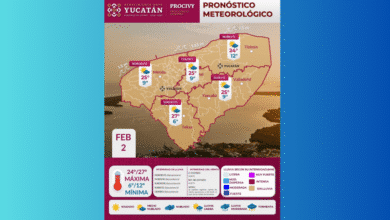 ambiente muy frío al amanecer y tiempo estable en yucatán este lunes
