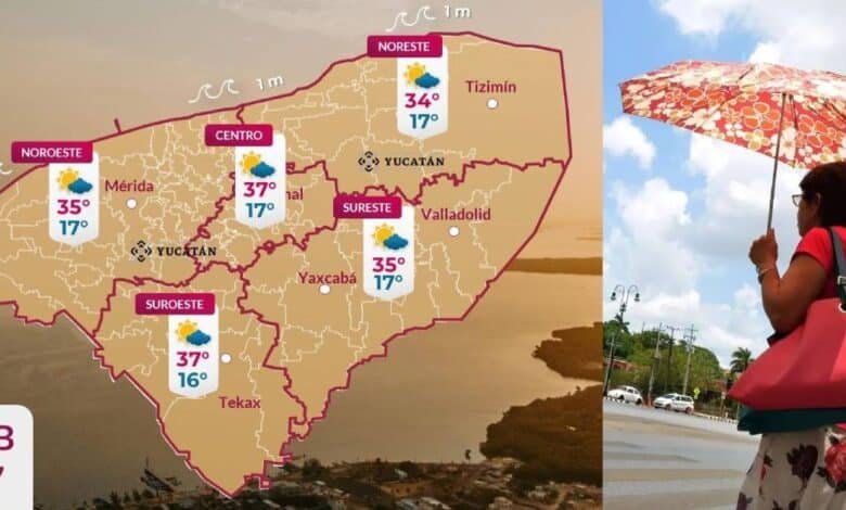 clima en yucatán se espera un día caluroso