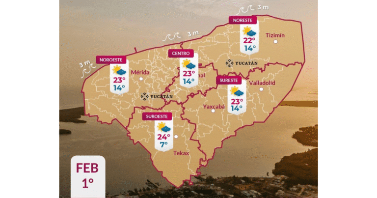 clima en yucatán se mantendrá ambiente frío y llovizna ocasional
