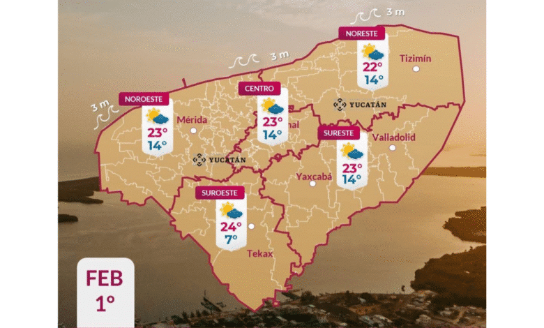 clima en yucatán se mantendrá ambiente frío y llovizna ocasional