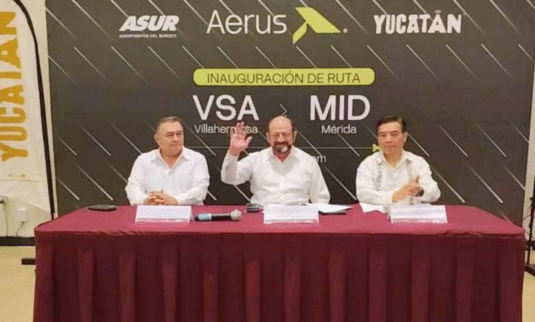 más conexión aérea en el sureste aerus une villahermosa y mérida