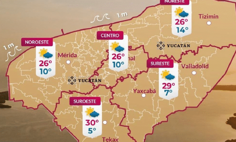 De acuerdo con los pronósticos meteorológicos para este sábado 7 de febrero, la masa de aire polar que prevalece en la región, favorecerá con tiempo estable sobre el estado de Yucatán.