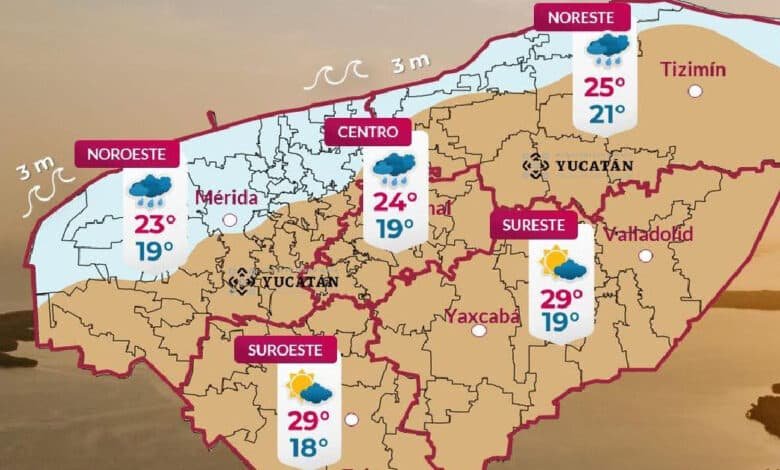 Clima en Yucatán: probabilidad de lluvia y amaneceres frescos