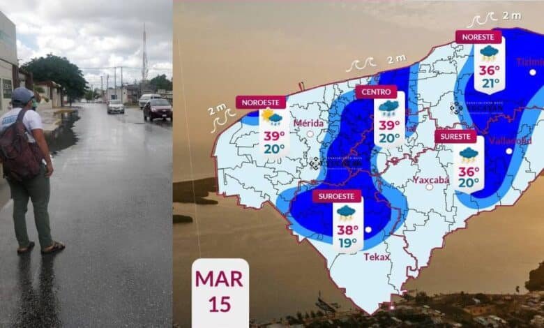Prevén lluvias moderadas a fuertes en el oriente y sur de Yucatán