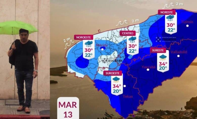 clima en yucatán alta probabilidad de lluvia por frente frío
