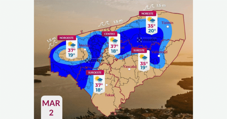 clima en yucatán aumenta probabilidad de lluvias y más calor