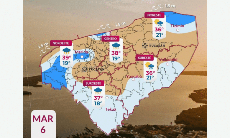clima en yucatán se espera lluvia y ambiente caluroso hoy