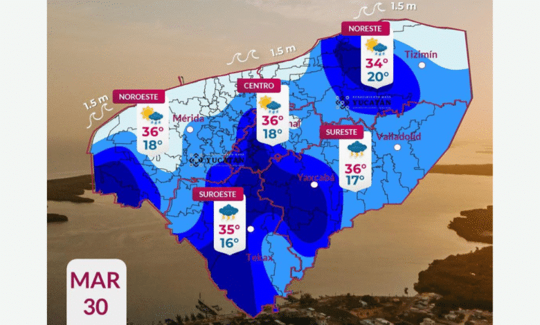 clima hoy en yucatán estos son los municipios que tendrán lluvias