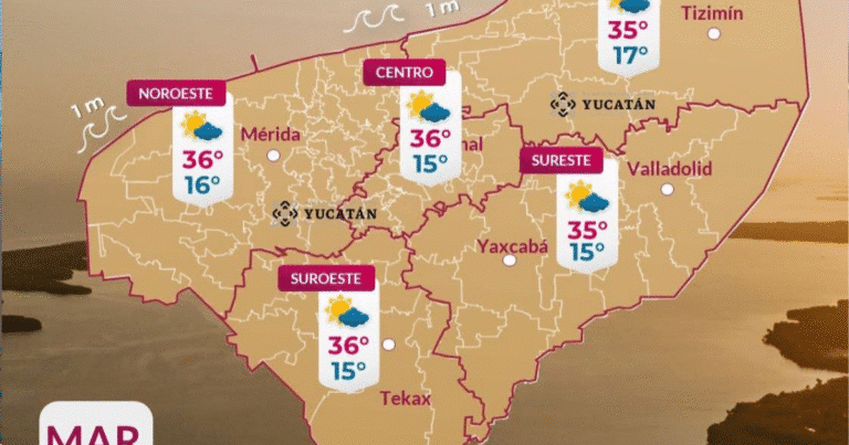 Clima hoy en Yucatán: pronóstico revela el ambiente que se tendrá (Imagen de Procivy)