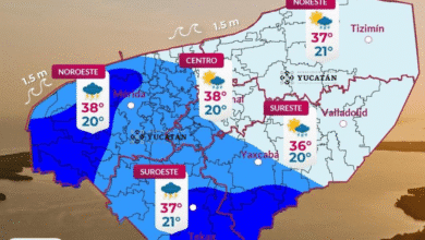 Prevén lluvias con viento y actividad eléctrica en Yucatán este sábado
