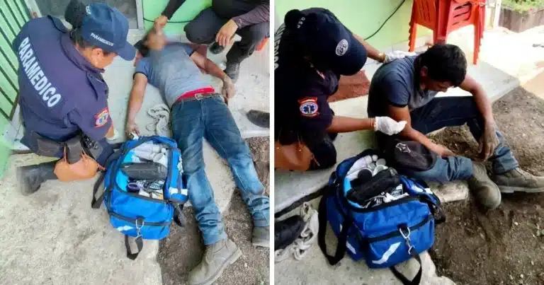 atienden en kanasín a hombre que se desmayó por golpe de calor