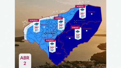 clima en yucatán hoy lluvias fuertes y calor de hasta 36 grados
