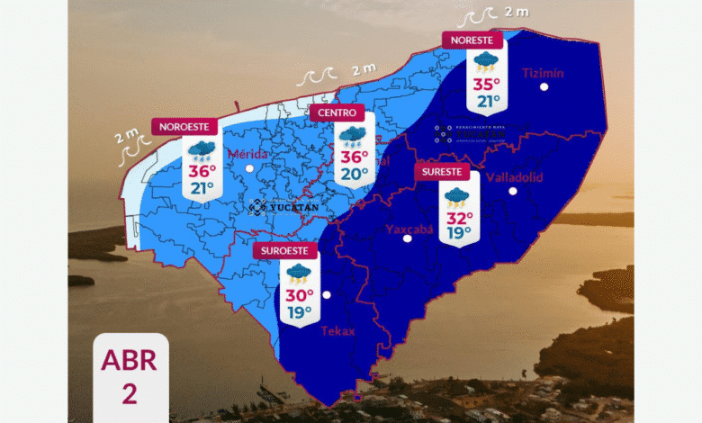 clima en yucatán hoy lluvias fuertes y calor de hasta 36 grados