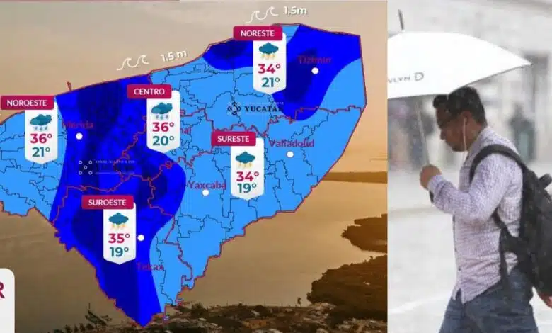 Clima hoy en Yucatán: pronóstico revela continuidad de lluvias