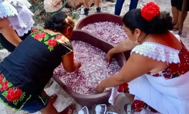 dzan cebolla en chumayel tradición que marca el inicio de las fiestas al santo cristo de la transfiguración