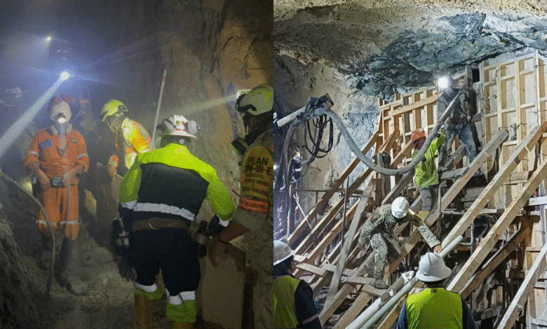 Búsqueda de último trabajador de mina Santa Fe (Foto de CNPC)
