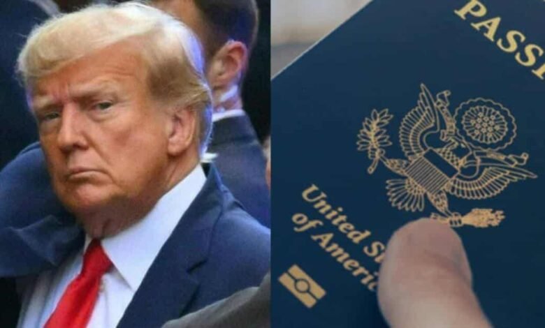 Imagen de Donald Trump en pasaporte de Estados Unidos
