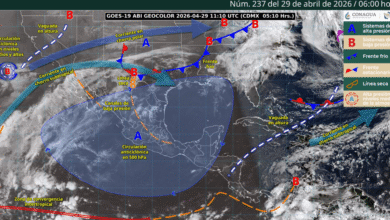 Pronóstico de lluvias para hoy 29 de abril de 2026