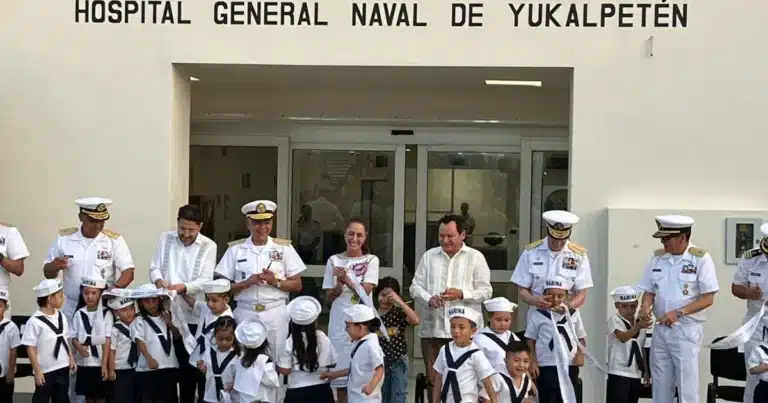 claudia sheinbaum inaugura el nuevo hospital general naval de yucalpetén en progreso