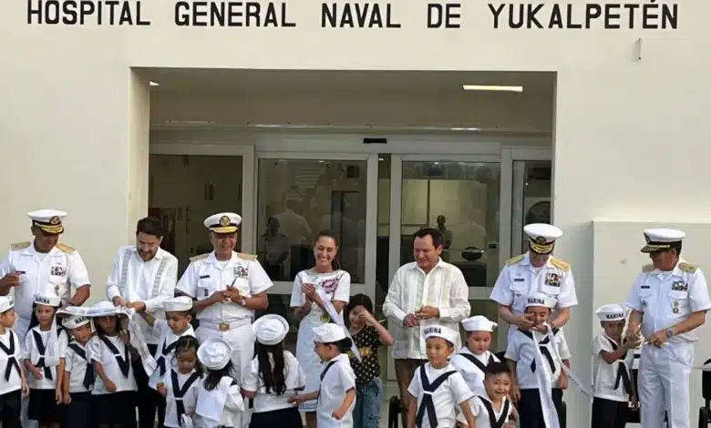 claudia sheinbaum inaugura el nuevo hospital general naval de yucalpetén en progreso