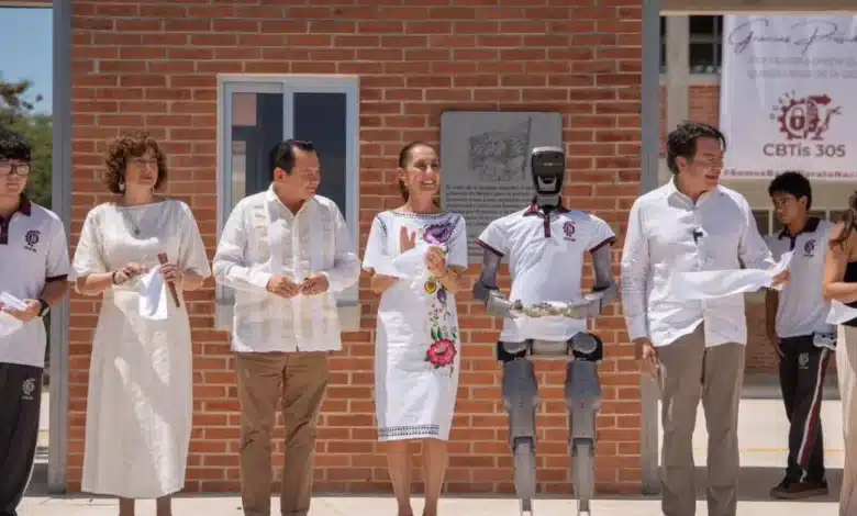 claudia sheinbaum y joaquín díaz mena inauguran nuevo cbtis en ciudad caucel 1