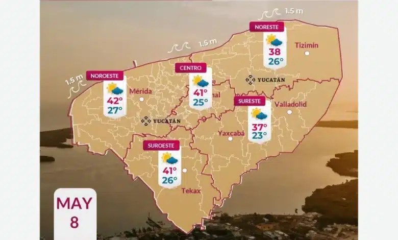 clima hoy en yucatán continúa ambiente muy caluroso