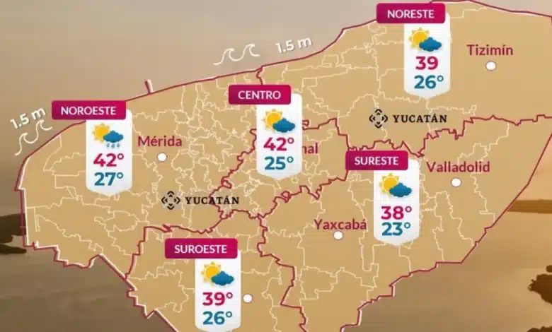 Clima hoy en Yucatán continúa ambiente muy caluroso durante el día