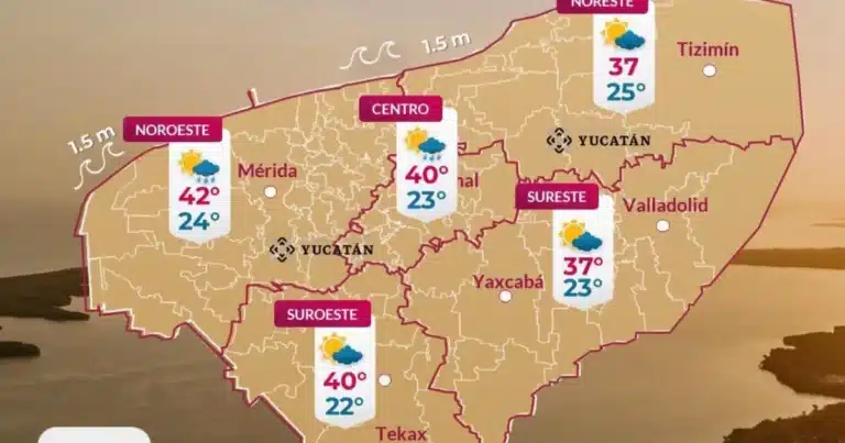Clima hoy en Yucatán se espera un día caluroso