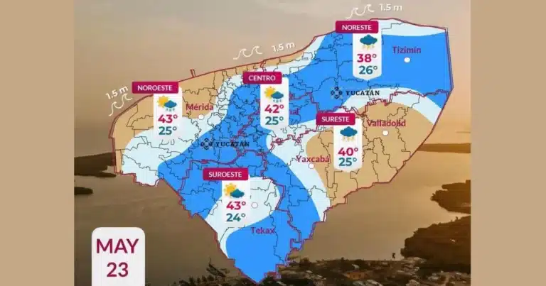 clima hoy en yucatán se mantiene ambiente cálido con probabilidad de lluvia