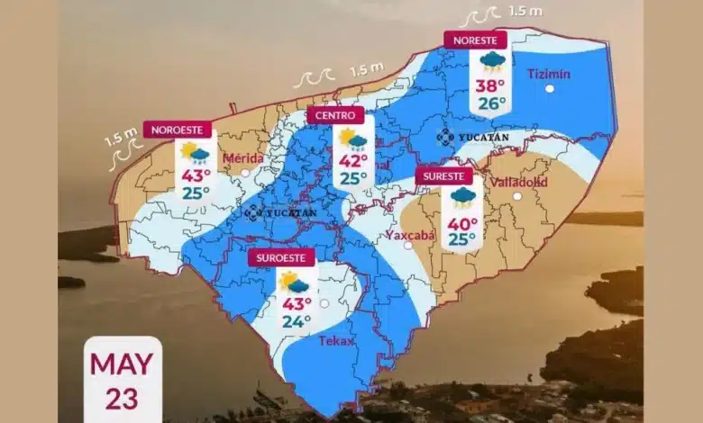 clima hoy en yucatán se mantiene ambiente cálido con probabilidad de lluvia