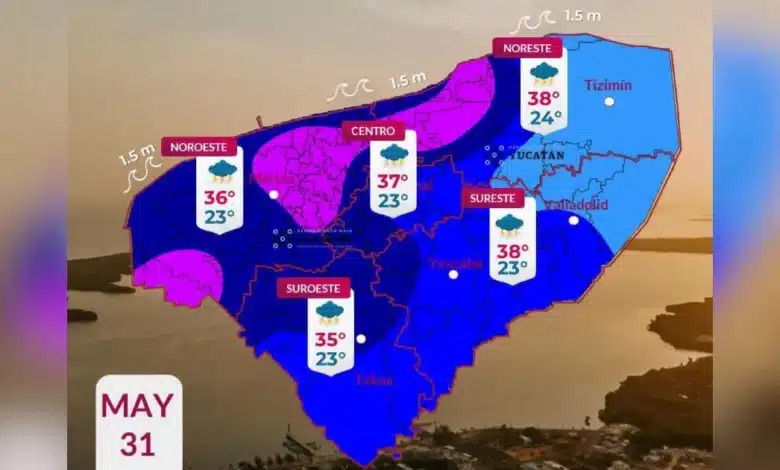 clima hoy en yucatán se mantiene el día lluvioso y el calor