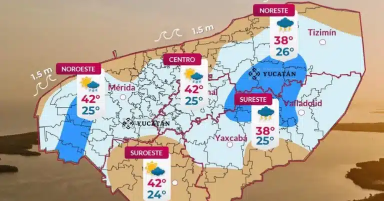 Clima hoy en Yucatán: se espera calor y probabilidad de lluvia (Imagen de Procivy)