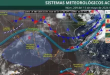 Pronóstico de lluvias para mañana 15 de mayo de 2026