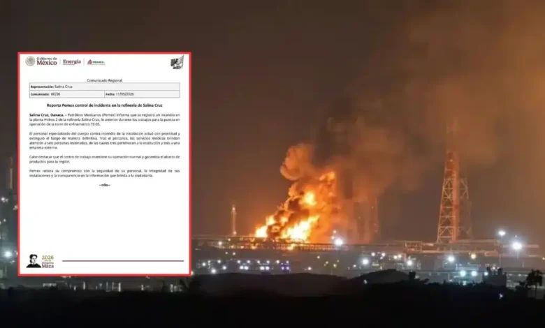 explosión en refinería de pemex en salina cruz deja seis personas heridas