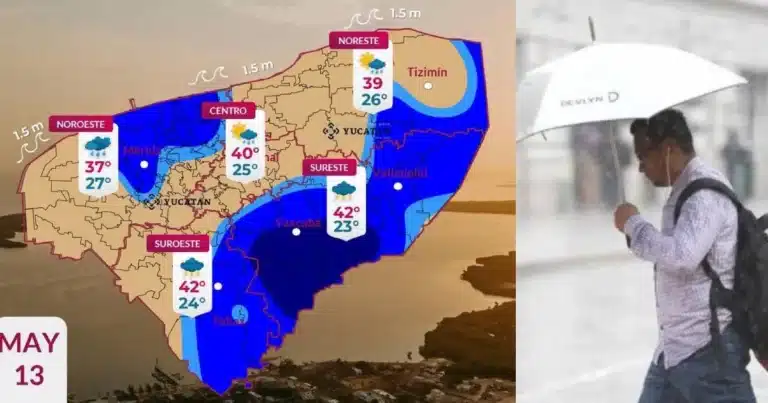 Clima hoy en Yucatán: pronóstico revela lluvias en la región