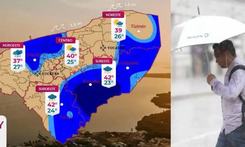 Clima hoy en Yucatán: pronóstico revela lluvias en la región