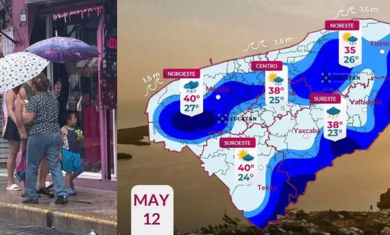 Clima hoy en Yucatán: pronóstico revela lluvia y mucho calor