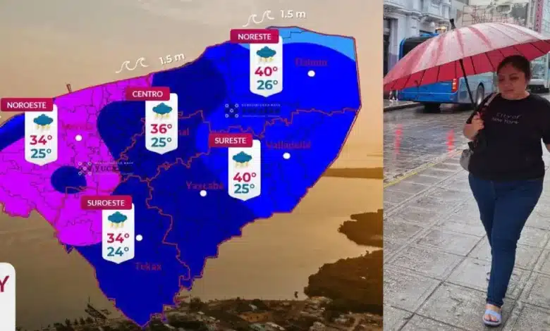 Clima hoy en Yucatán: continuarán lluvias en la tarde y noche