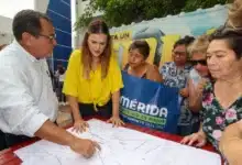 cecilia patrón supervisa repavimentación de la avenida canek