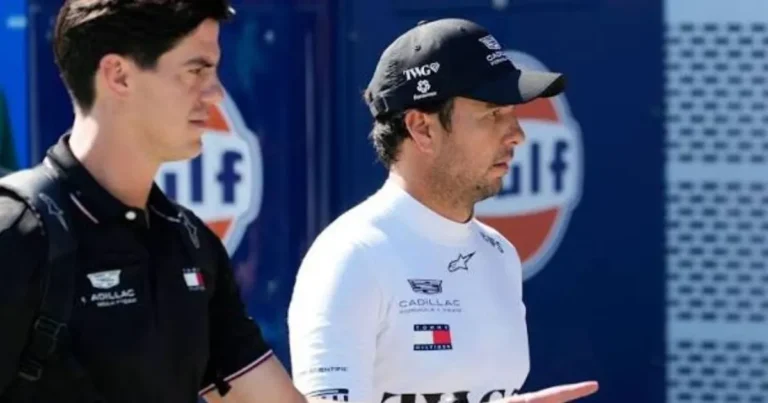 checo pérez abandona el gp de austria tras incendio y falla en su cadillac