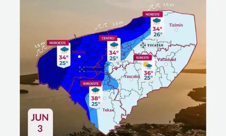 clima en yucatán estos son los municipios que tendrán lluvia este día