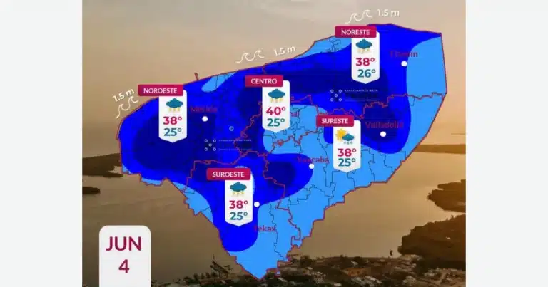 clima en yucatán se mantiene potencial de lluvia
