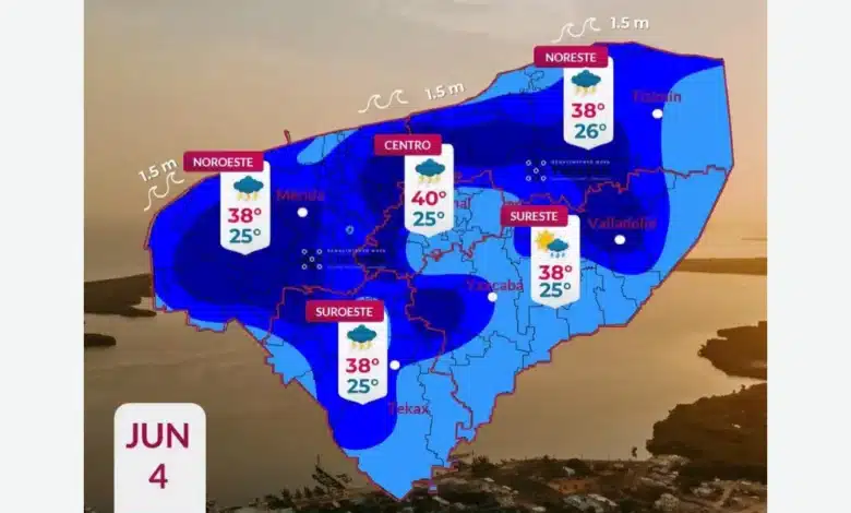 clima en yucatán se mantiene potencial de lluvia