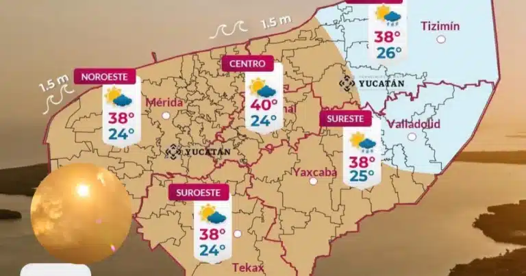 Clima hoy en Yucatán habrá ambiente muy caluroso en el día