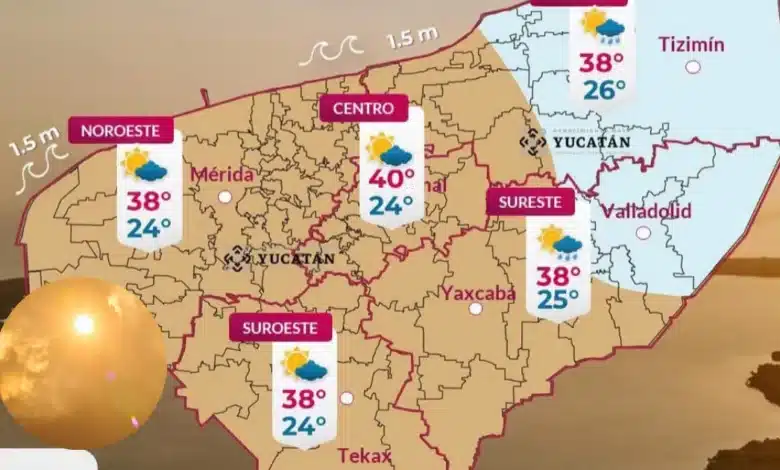 Clima hoy en Yucatán habrá ambiente muy caluroso en el día
