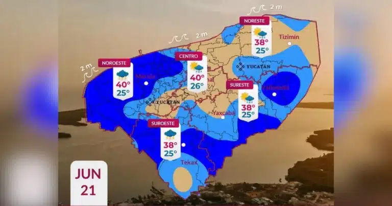 clima hoy en yucatán lluvias dispersas y hasta 40 grados