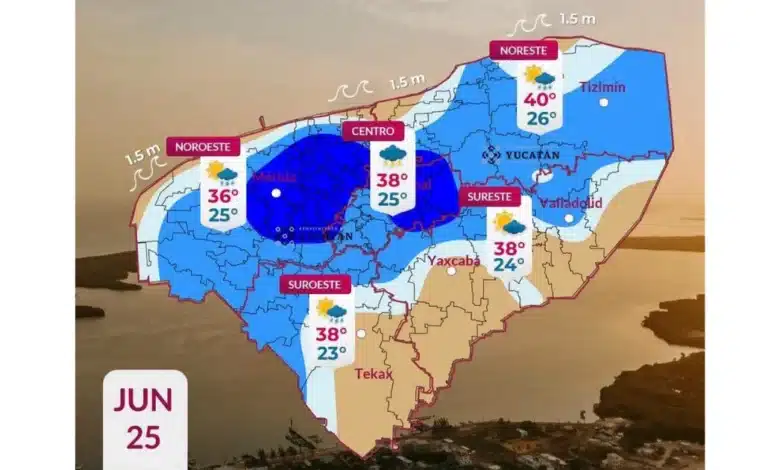 clima hoy en yucatán se espera lluvia y calor
