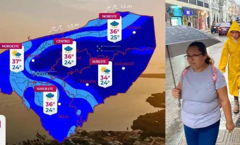 Clima hoy en Yucatán se mantiene probabilidad de lluvia y calor