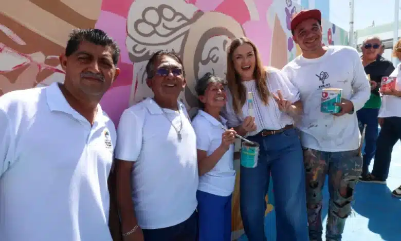comerciantes transforman el lucas de gálvez con mural comunitario